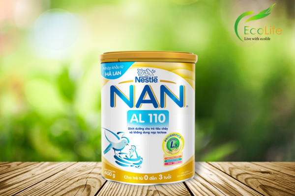 Sữa bột Nan AL110 của Nestle (Hà Lan) là dòng sữa free lactose dành cho trẻ từ 0 - 36 tháng tuổi